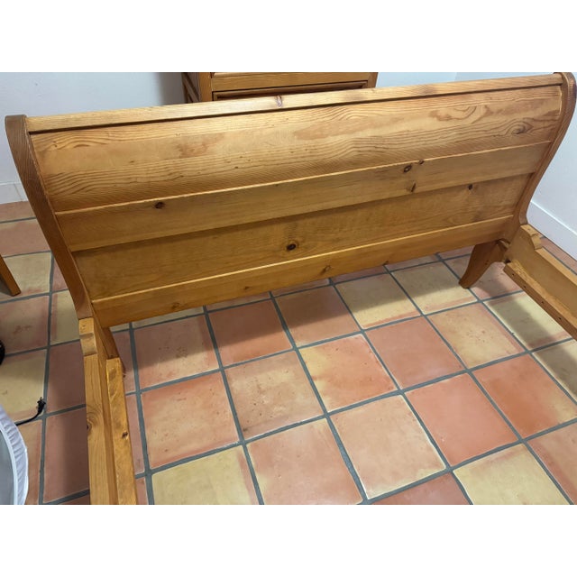 Solid Pine Hacienda-Style Queen Bed Frame For Sale - Image 4 of 17
