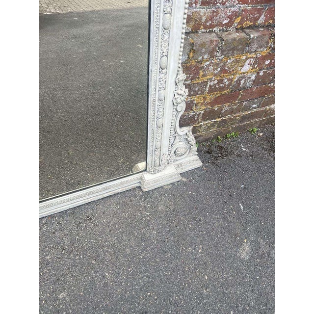 Large Antique English Painted Overmantle Mirror For Sale - Image 4 of 10