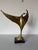 Gold 1980s Art Deco Style Brass Bird Sculpture on Black Marble Base For Sale - Image 8 of 12