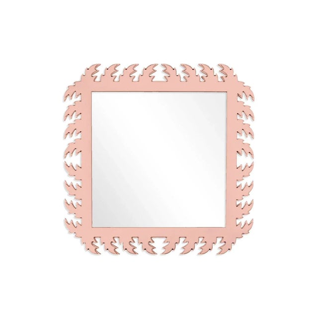 Contemporary Fleur Home Audubon Square Mirror in Salmon Berry, 38x38 For Sale - Image 3 of 3
