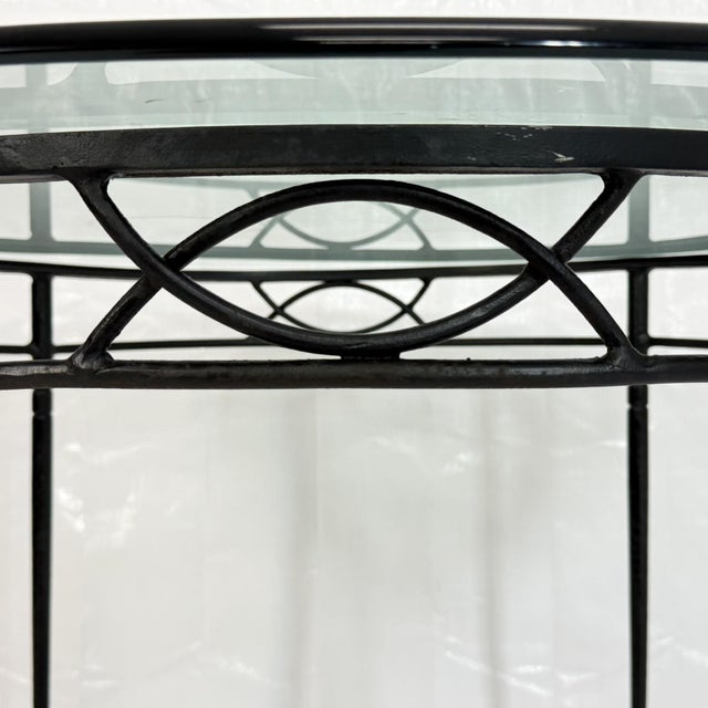 Attributed to Mario Papperzini for Janus Et Cie Iron & Glass Round Dining Table For Sale - Image 9 of 18