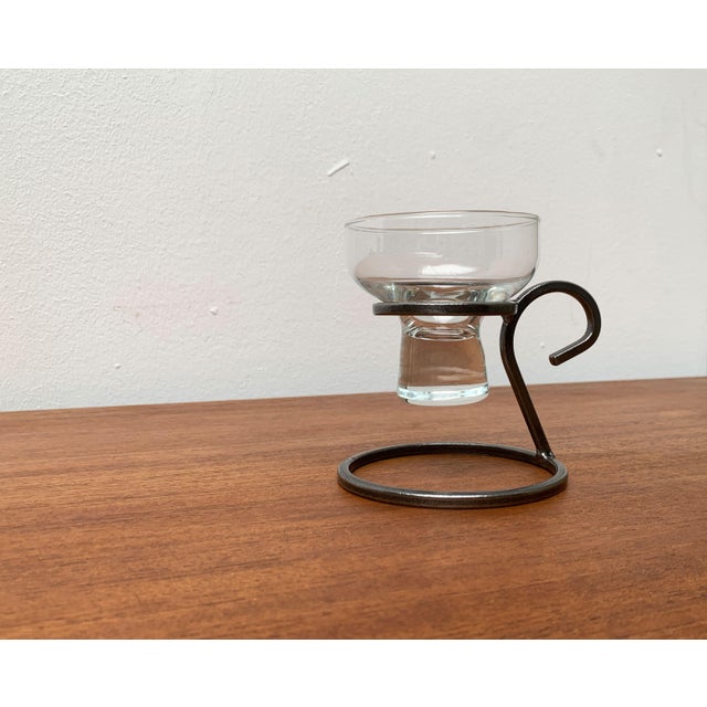 Metal Mid-Century Danish Metal and Glass Candleholder, 1960s For Sale - Image 7 of 15