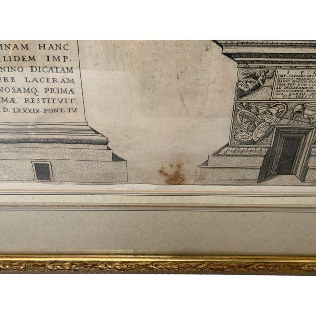 Champagne 18th C. Architectural Folio Engraving: Columns of Trajan & Antoninus Provenance Custom Framed by J. Pocker & Son, Nyc For Sale - Image 8 of 12