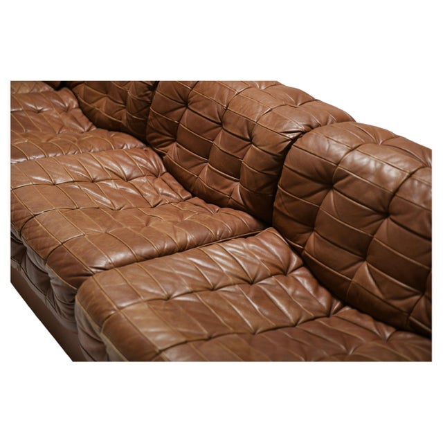 Mid-Century Modern De Sede DS11 Patchwork Leather Sectional in Caramel, Circa 1970s For Sale - Image 3 of 5