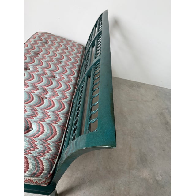 Wood 1970’s Hollywood Regency Green Painted Loveseat / Settee For Sale - Image 7 of 12