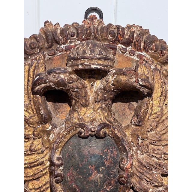 18th Century Carved Wood Heraldic Coat of Arms For Sale - Image 9 of 10