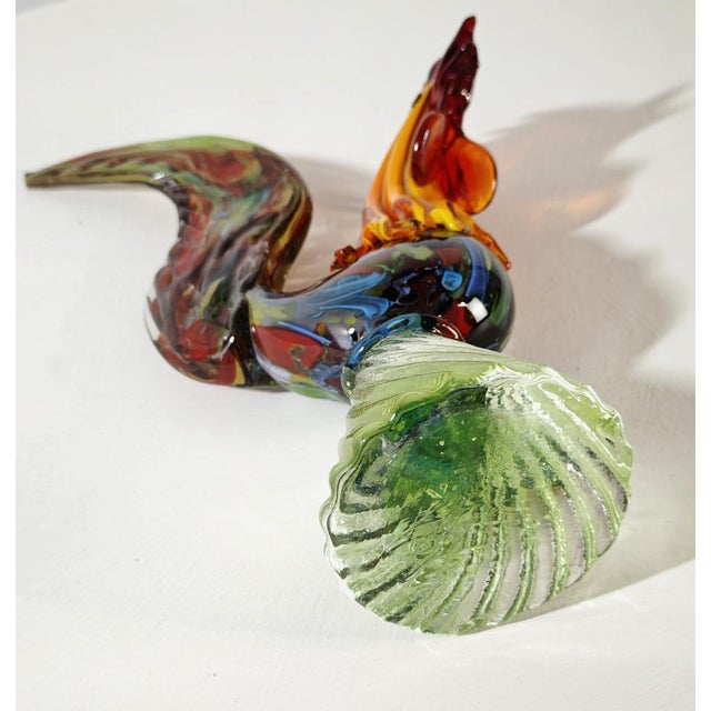 Mid-Century Modern Mid-Century Modern Murano Glass Sculpture Rooster, Italy, 1960s For Sale - Image 3 of 18