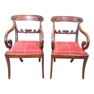 Large Regency Mahogany Carver Armchairs, 1820, Set of 2 For Sale