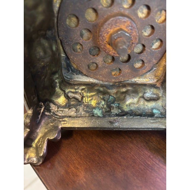 Metal Vintage Baroque Revival Figural Wine Ewer Urn W/Cherubs & Gargoyles For Sale - Image 7 of 8