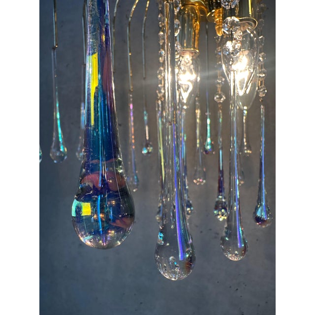 Hollywood Regency Teardrop Chandelier from Massive, 1970s For Sale - Image 3 of 12