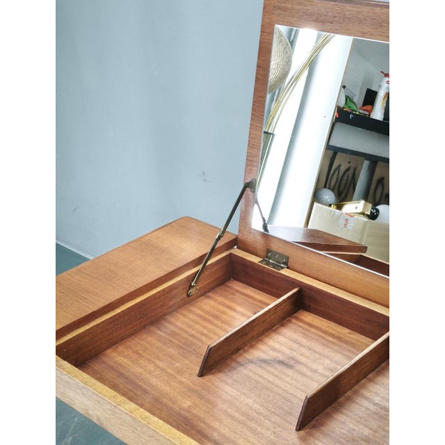Teak Vanity Table with Mirror by Sven Aage Madsen, Denmark, 1960s, Set of 2 For Sale - Image 9 of 18
