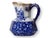 Antique English flow blue ironstone water pitcher with a striking octagonal base and rich cobalt transfer in a floral and...