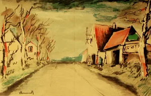 1958 Maurice De Vlaminck Original Lithograph Signed the Road