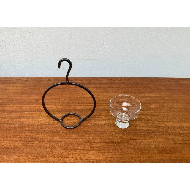 Metal Mid-Century Danish Metal and Glass Candleholder, 1960s For Sale - Image 7 of 12