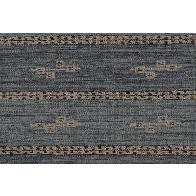 Rug & Kilim’s Scandinavian Inspired Rug in Blue With Geometric Minimalist Pattern For Sale In New York - Image 6 of 10