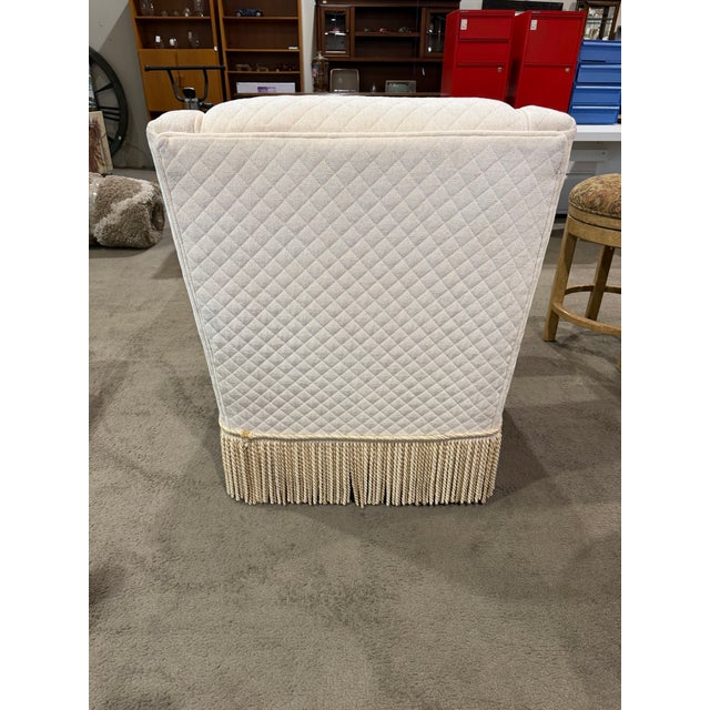 Modern Candice Olson Cream and Beige Armchair For Sale - Image 3 of 5