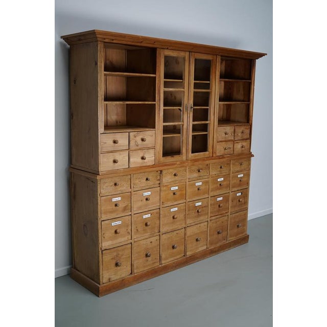 Large Antique Early 20th Century German Pine Apothecary Cabinet For Sale - Image 10 of 18