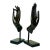 Mid-Century Asian Boho Chic Cast Metal Buddha Hand Sculpture - Set of 2. For Sale