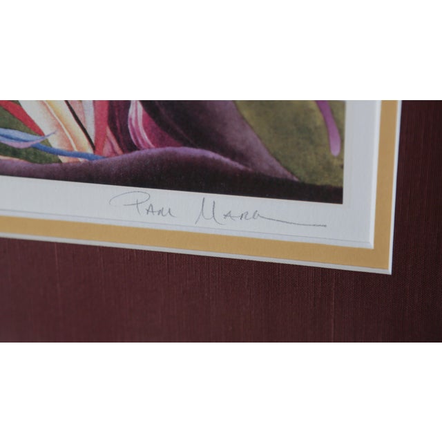Tropical Parrot Limited Edition Print by Pam Mark 'Birds of Paradise' in Faux Bamboo Frame For Sale - Image 4 of 18