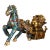 Vintage Cloisonne Enamel Horse & Cart Figure – 15.7" Gilt Wealth Sculpture For Sale