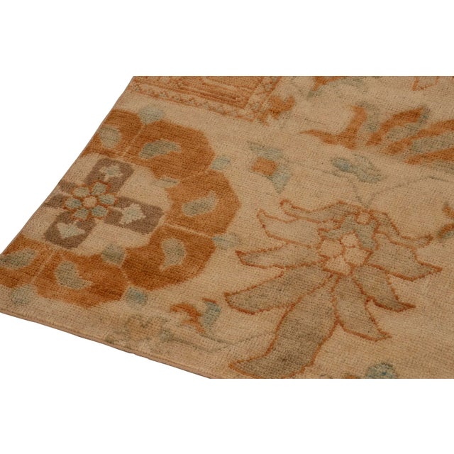 2010s Rug & Kilim’s Persian Sultanabad Style Rug With Orange & Blue Floral Pattern For Sale - Image 5 of 8