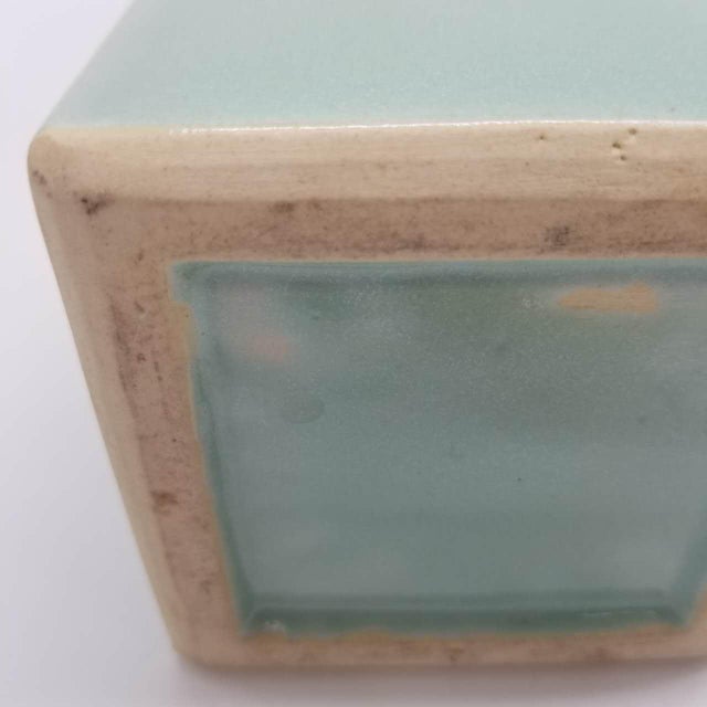 Japanese Vintage Celadon Ikebana Vase With Openwork Design For Sale - Image 11 of 16