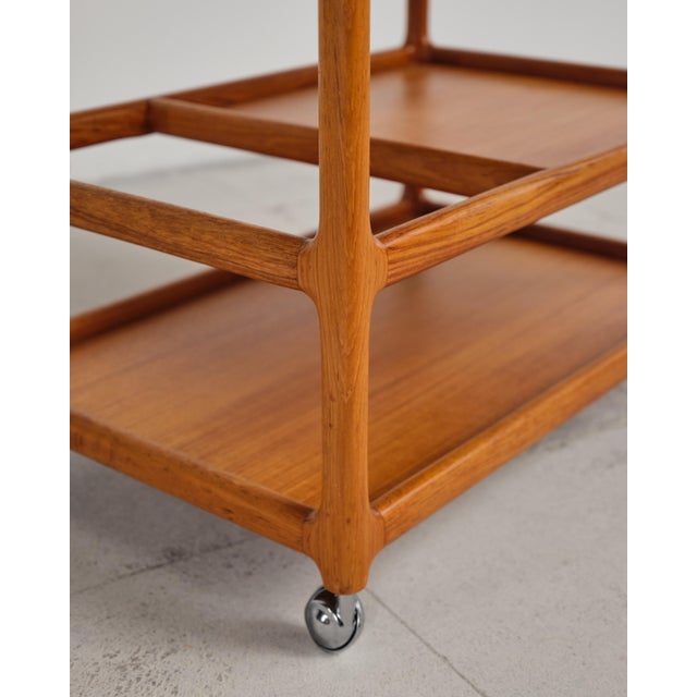 Mid-Century Modern Teak Bar Cart by Johannes Andersen for Silkeborg, 1960s For Sale - Image 16 of 17