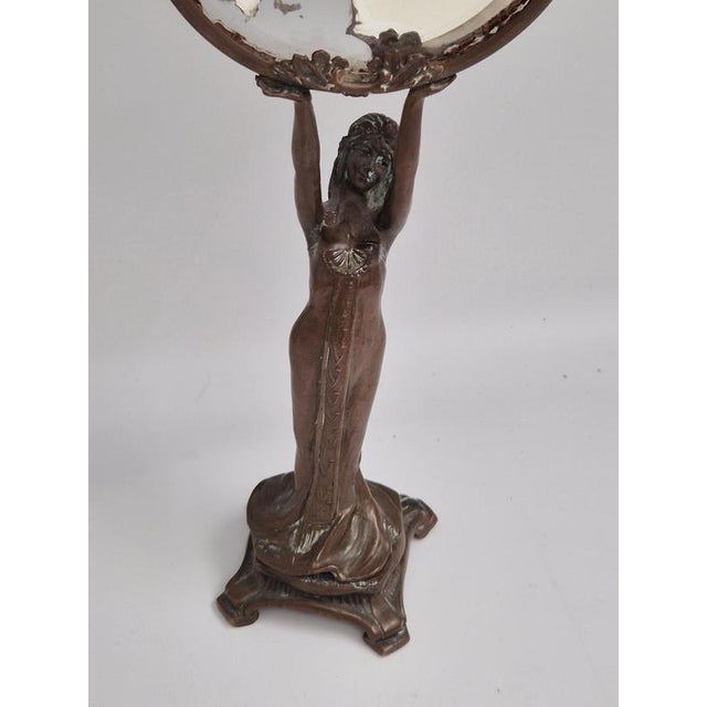 Art Nouveau / Jugend Vanity Mirror in Bronze, Europe, Early 1900s For Sale - Image 9 of 14