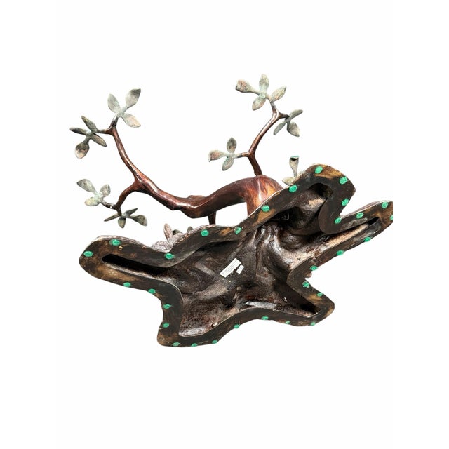 Vintage La Barge Bronze Sculptural Tree Branch Glass Top Coffee Table For Sale - Image 9 of 10