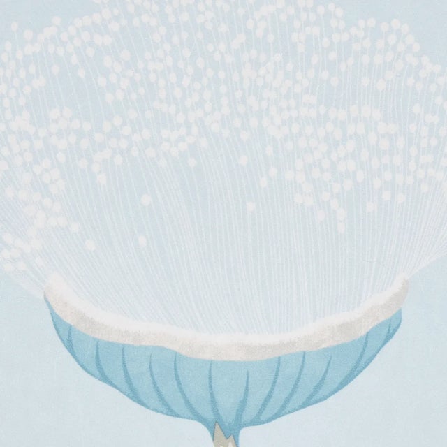 Contemporary Schumacher Celinda Wallpaper In Sky For Sale - Image 3 of 5