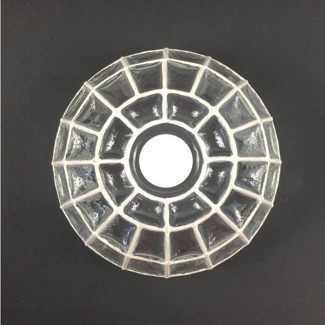 White Mid-Century Modern White Iron and Glass Flush Mounts from Limburg, Germany, 1960s, Set of 2 For Sale - Image 8 of 11