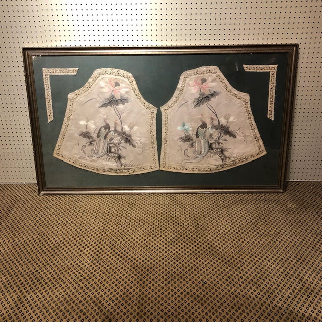 Vintage Asian Oriental Textile, Framed For Sale - Image 9 of 9