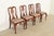 1980s Henkel Harris Queen Anne Solid Cherry Wood Dining Chairs, Set of Four For Sale - Image 5 of 14