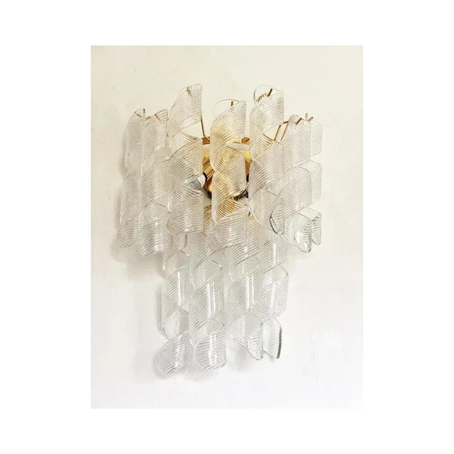 Transparent Ricci Murano Glass Wall Sconces by Simoeng, Set of 2 For Sale - Image 9 of 13