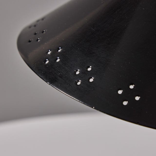1950s Erik Warna 'Gk14' Black and Brass Perforated Shade Table Lamp For Sale - Image 15 of 18