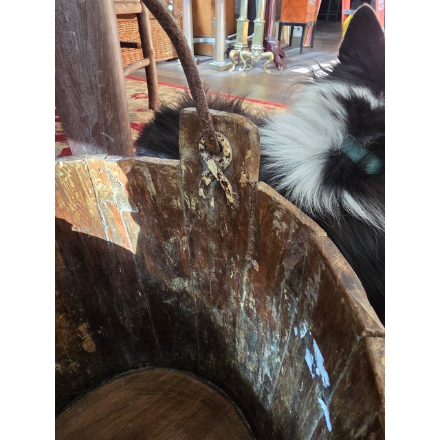 Rustic European Iron Strapped Bucket For Sale - Image 10 of 12