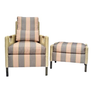 Thomas Pheasant for McGuire Organic Modern Club Chair & Ottoman For Sale