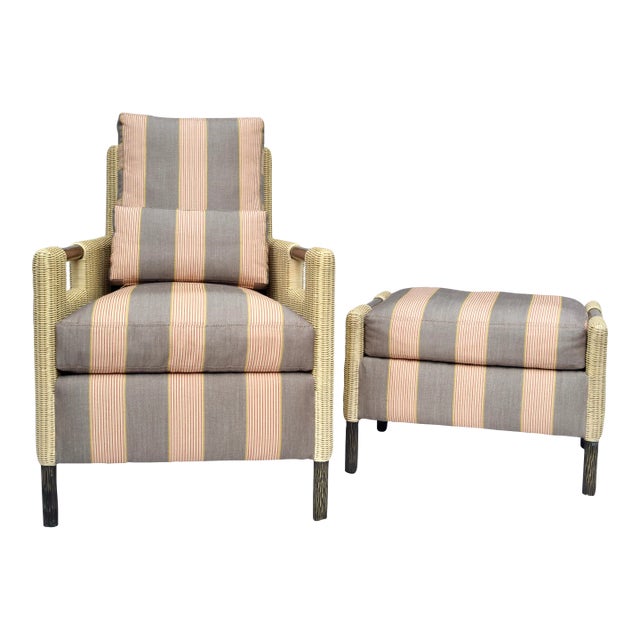 Thomas Pheasant for McGuire Organic Modern Club Chair & Ottoman For Sale