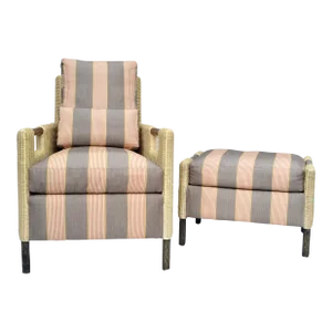 Thomas Pheasant for McGuire Organic Modern Club Chair & Ottoman
