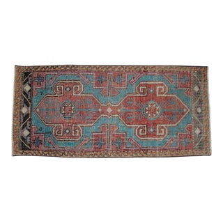 1970s Vintage Hand Knotted Small Rug Enrtway Mat, Kitchen Bathroom Decor 2x4 Ft Approx For Sale