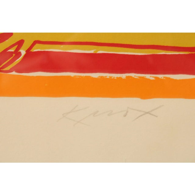 Vintage Modern Silkscreen Art Print, Signed 'KMX' Chairish