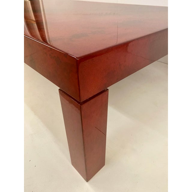Lacquered Goatskin Cocktail Table in the Style of Aldo Tura, Italy, 1970s For Sale - Image 12 of 13