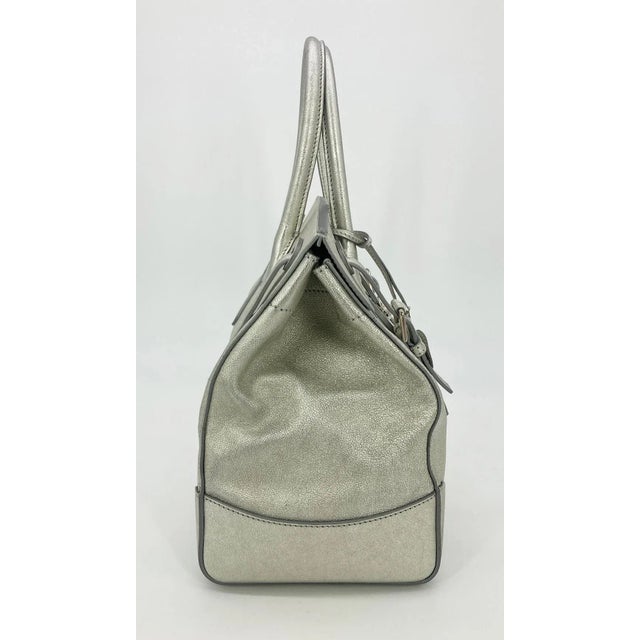 Ralph Lauren Silver Leather Rickey Bag For Sale - Image 11 of 11