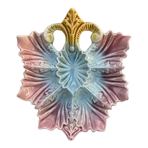 French Majolica Oyster Plate Russian Imperial Eagle, Circa 1890