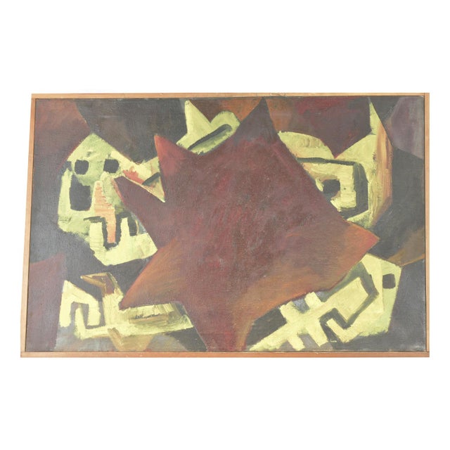 Wolf, Abstract Composition, 1956, Oil on Canvas, Framed For Sale - Image 6 of 6