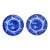 Vintage English Churchill Blue & White Transferware Side Plates, Set of 2, Circa 1997 For Sale