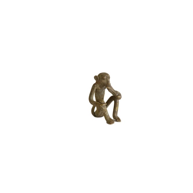Vintage African Bronze Sitting Monkey Eating Banana For Sale In New York - Image 6 of 6