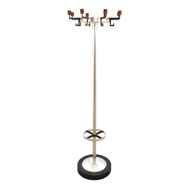 Vintage Floor Coat Rack with Umbrella Stand, 1960s For Sale