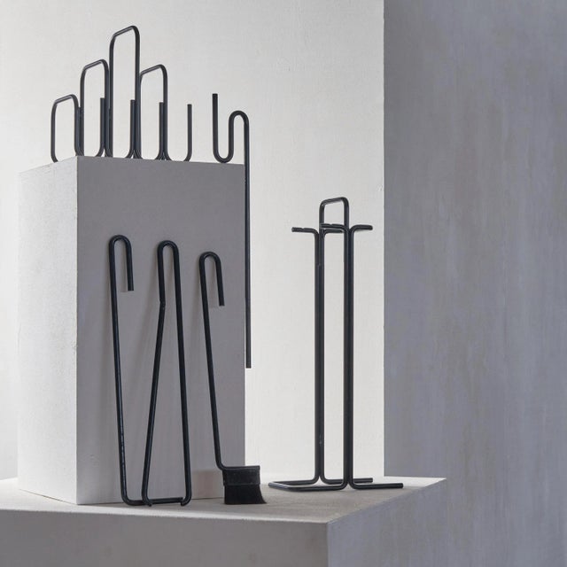 Modern Modernist Fireplace Tools & Literature Holder by Ann Maes, 1977, Set of 2 For Sale - Image 3 of 12