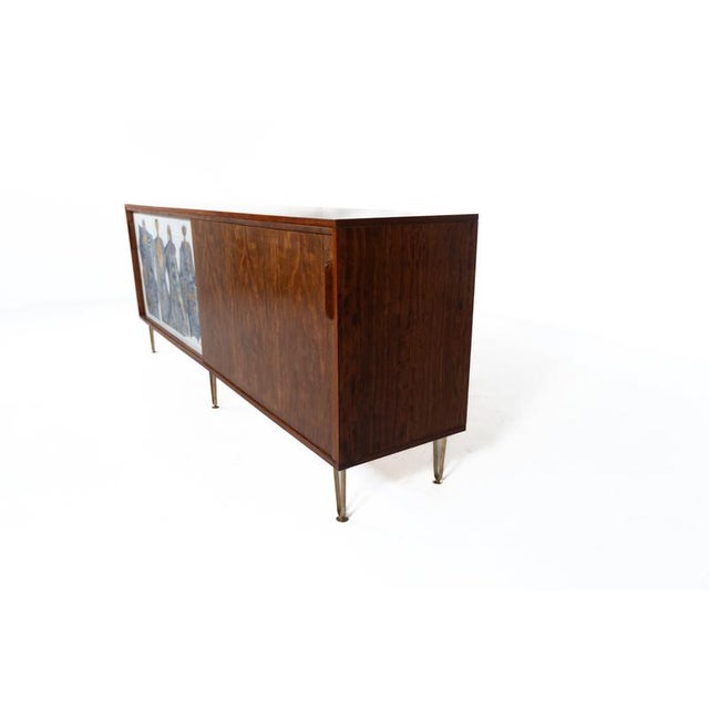 Brown Modernist Wood Sideboard by Alfred Hendrickx for Belform, Belgium, 1958 For Sale - Image 8 of 12